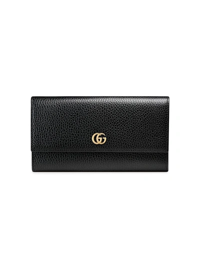 Gucci Leather Continental Wallet In Black