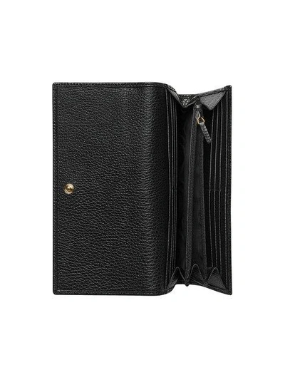 Shop Gucci Gg Marmont Leather Continental Wallet In Black