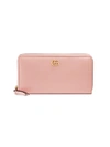 Gucci Gg Marmont Leather Zip Around Wallet In Pink