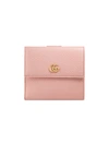 Gucci Leather French Flap Wallet In Pink