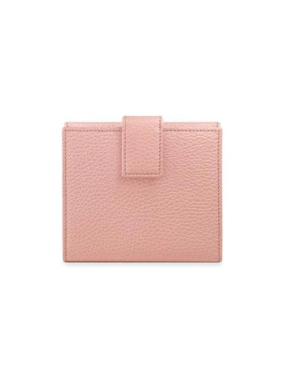 Shop Gucci Leather French Flap Wallet In Pink