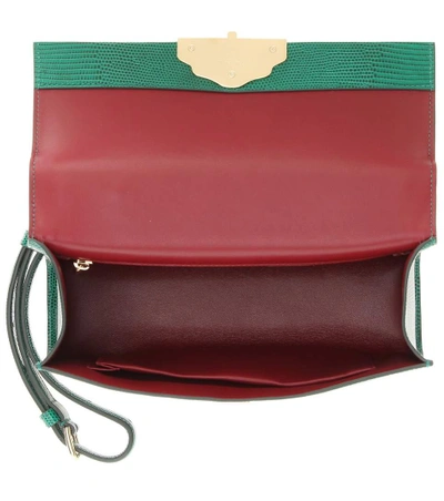 Shop Dolce & Gabbana Lucia Embossed Leather Shoulder Bag In Green