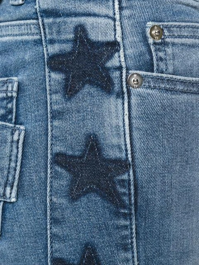 星星印花紧身牛仔裤