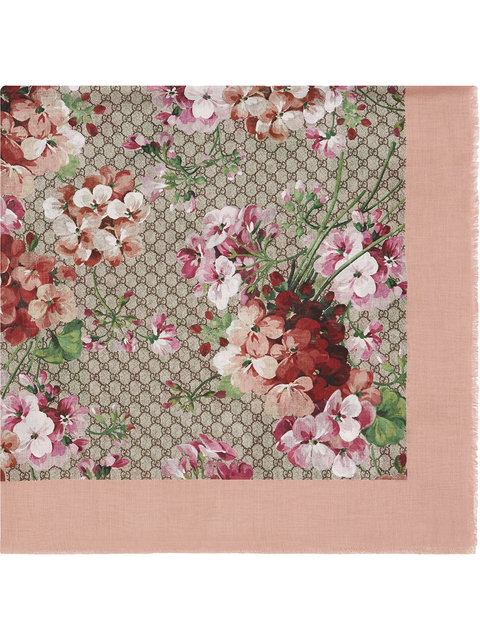 Gucci Modal Silk Blooms Print Shawl In Pink | ModeSens