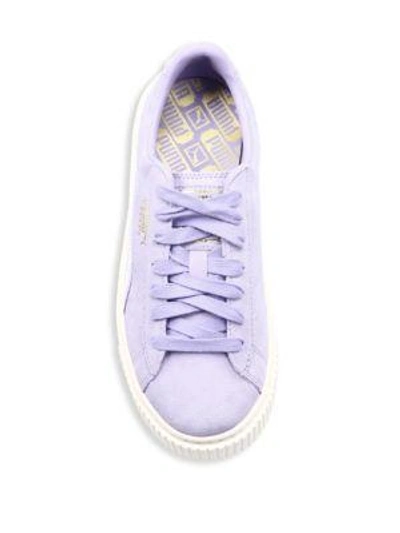 Shop Puma Basket Suede Platform Sneakers In Purple