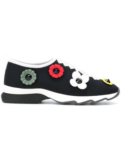 Shop Fendi Slip-on Sneakers With Flowers