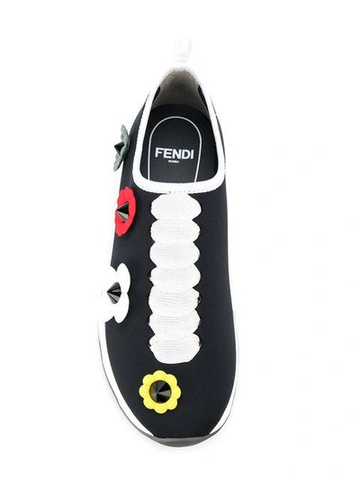 Shop Fendi Slip-on Sneakers With Flowers