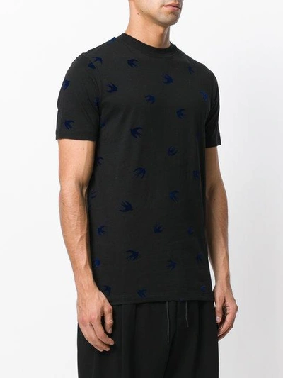 Shop Mcq By Alexander Mcqueen Flocked Swallow T-shirt