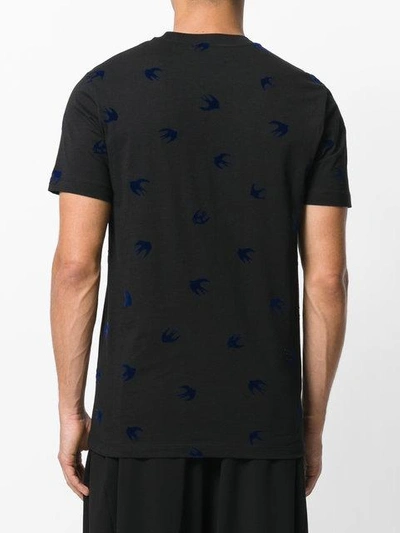Shop Mcq By Alexander Mcqueen Flocked Swallow T-shirt