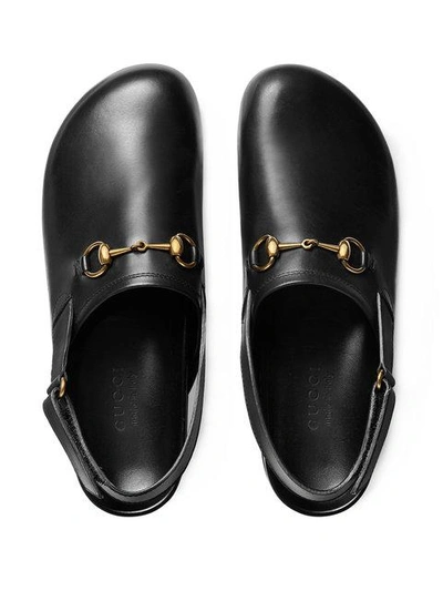 Shop Gucci Horsebit Leather Slipper In Black