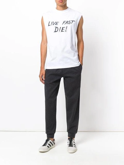 Shop Mcq By Alexander Mcqueen Mcq Alexander Mcqueen Trägershirt Mit "live Fast Die"-print - Weiss In White