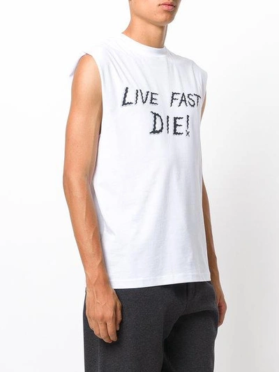 Shop Mcq By Alexander Mcqueen Mcq Alexander Mcqueen Trägershirt Mit "live Fast Die"-print - Weiss In White