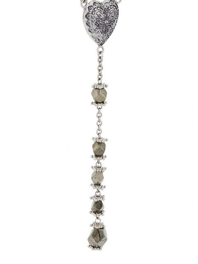 Shop Givenchy Faceted Stone Rosary Necklace - Metallic