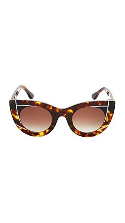 Shop Thierry Lasry Wavvvy Sunglasses In Tortoise/brown