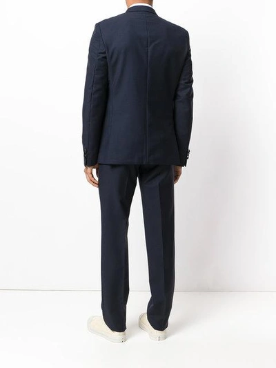 Shop Givenchy Contrast Lapel Two Piece Suit In Blue