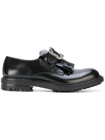 Shop Alexander Mcqueen Buckled Loafers In Black