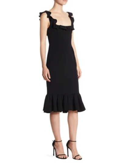 Shop Cinq À Sept Opalina Midi Dress In Black