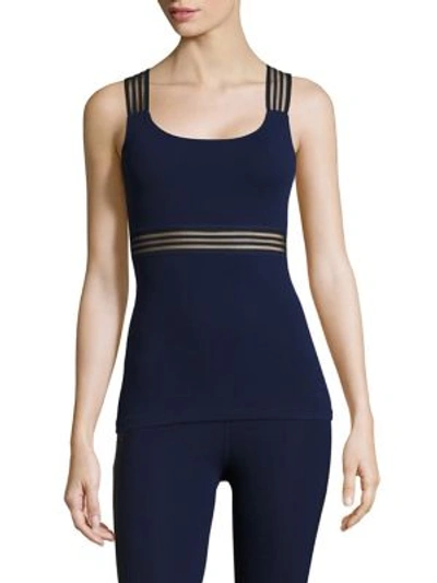 Beyond Yoga Sheer Illusion Tank Top In Navy