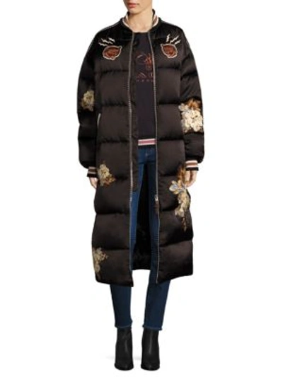 Coach Oversized Eagle Souvenir Puffer Coat In Black