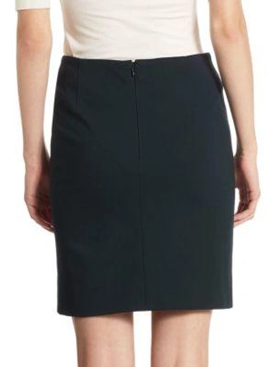 Shop Akris Punto Jersey Leather Skirt In Forest