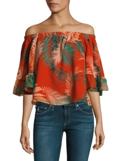Shop Rebecca Minkoff Faith Off-the-shoulder Top In Lipstick Pink