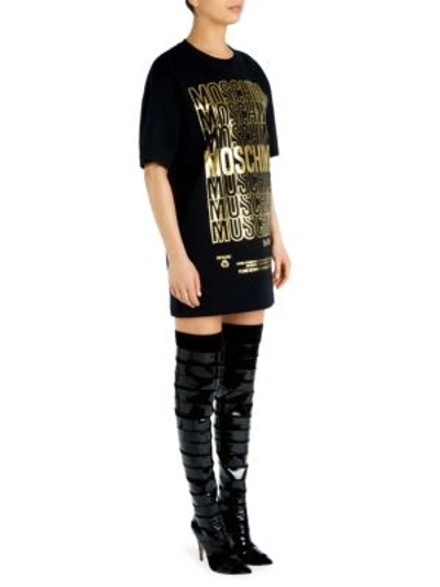 Moschino Recyclable Cotton Tee Dress In Black