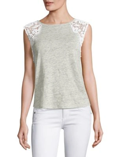 Generation Love Marnie Lace Shoulder Top In Grey