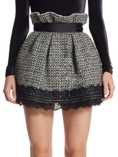 Shop Faith Connexion Tweed Short Skirt In Black White