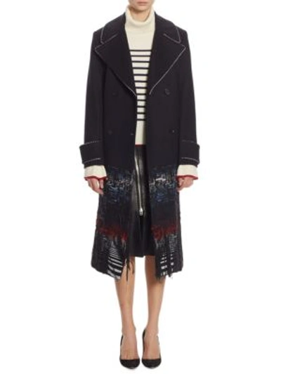 Each X Other Long Hybrid Fabric Coat In Black