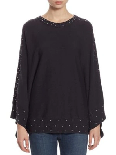 Each X Other Studded Cotton Poncho In Black
