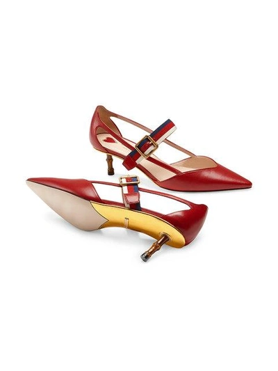 Shop Gucci Leather Pumps In Red