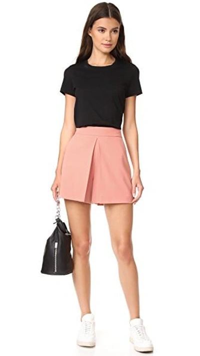 Shop Alexander Wang Cropped Shorts With Fold Front Detail In Petal