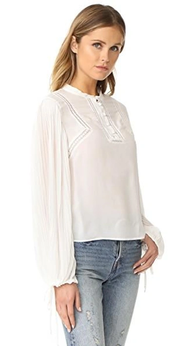 Shop Anine Bing Flowy Blouse In Off White