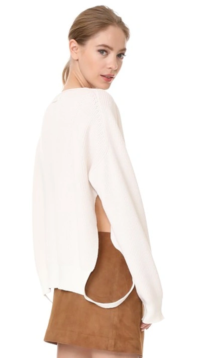Shop Helmut Lang Essential Sweater In Ivory