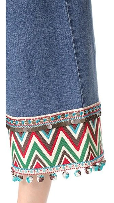 Shop Alice And Olivia Beta High Waisted Cropped Jeans In Vintage Wash/multi