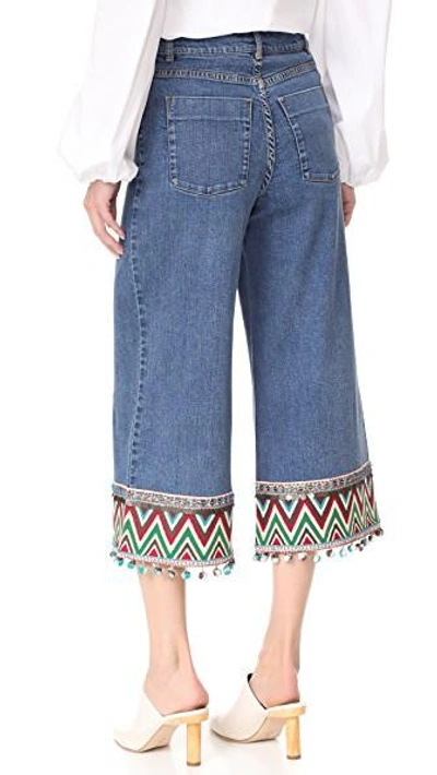 Shop Alice And Olivia Beta High Waisted Cropped Jeans In Vintage Wash/multi