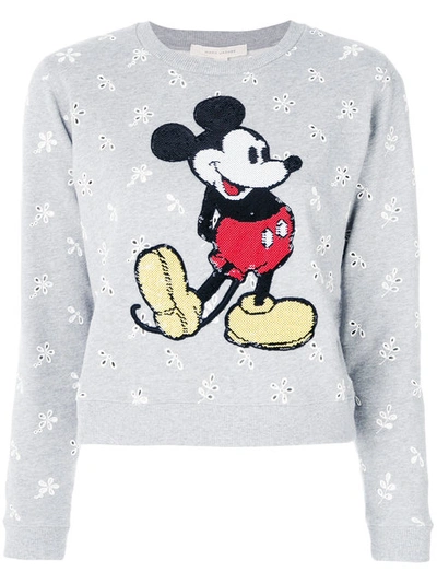 Marc Jacobs Grey Shrunken Broderie Anglaise Mickey Mouse Sweatshirt