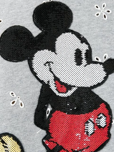 Shop Marc Jacobs Embroidered Mickey Sweater In 043 Grey Melange Multi