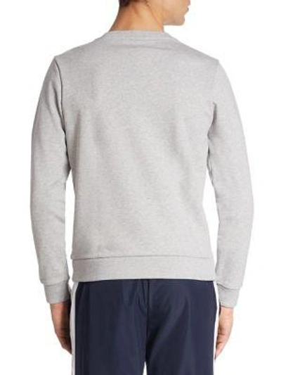 Shop Lacoste Graphic Cotton Sweatshirt In Silver