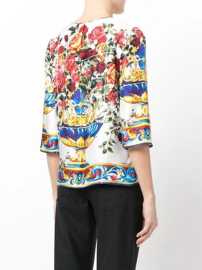 Shop Dolce & Gabbana Majolica Print Top - White