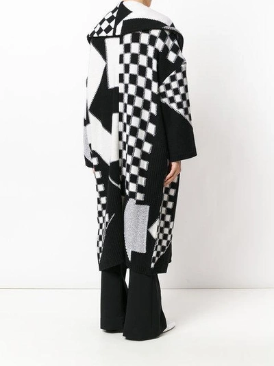 Shop Stella Mccartney Check Volume Knitted Coat - Black