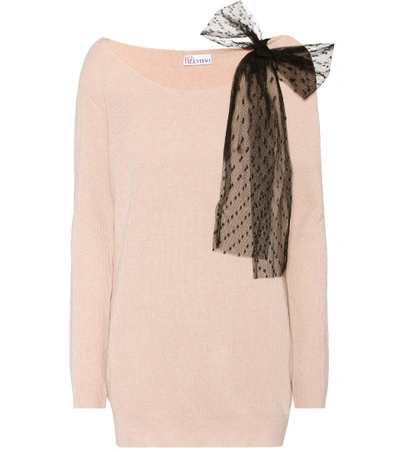 Red Valentino Wool, Angora And Cashmere Blend Sweater In Pink
