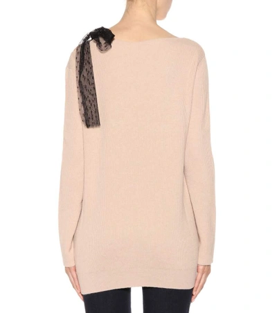 Shop Red Valentino Wool, Angora And Cashmere Blend Sweater In Pink
