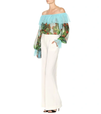 Shop Dolce & Gabbana Exclusive To Mytheresa.com - Printed Silk Top In Multicoloured