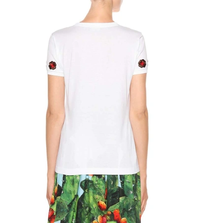 Shop Dolce & Gabbana Exclusive To Mytheresa.com - Embellished Appliqué Cotton T-shirt In White