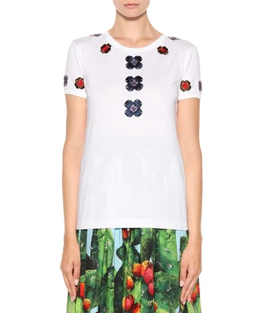 Shop Dolce & Gabbana Exclusive To Mytheresa.com - Embellished Appliqué Cotton T-shirt In White