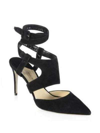 Paul Andrew Durini Cutout Suede Pumps In Black