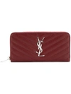 Saint Laurent 'monogram' Portemonnaie In Red