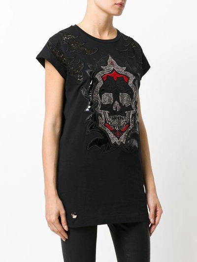 Shop Philipp Plein Embellished Skull T-shirt - Black
