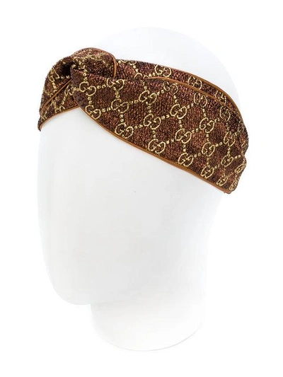 Shop Gucci Gg Supreme Metallic Headband